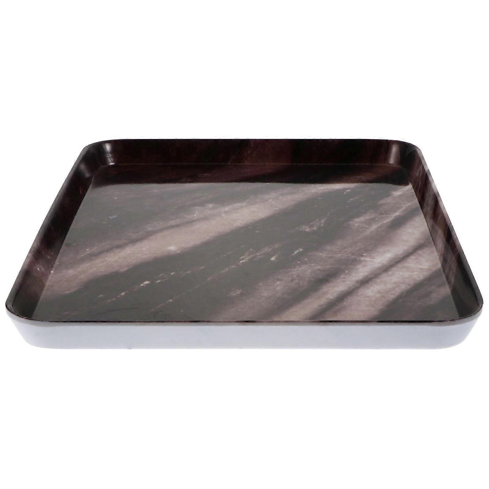 Marble Pattern Rectangular Food Storage Tray for Home 1Pcs