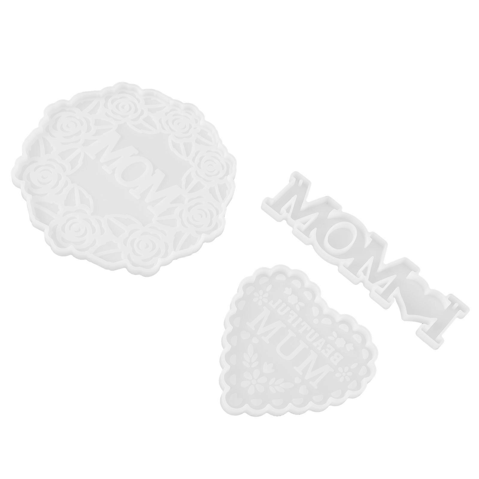 3Pcs DIY Mold Coaster Mold for Craft with Transparent Silicone