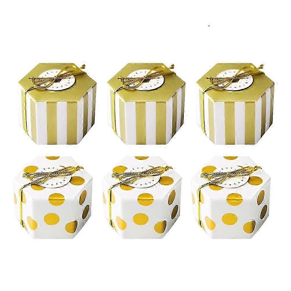 Assorted Color Mini Hexagon Candy Boxes for Candy Storage 50Pcs