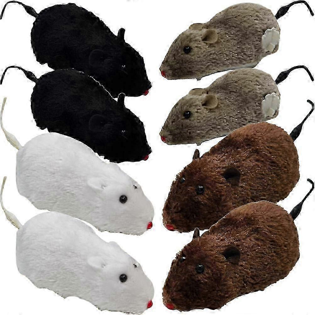 Interactive Cat Toy Wind Up Mouse for Playing 8Pcs Plush Mice