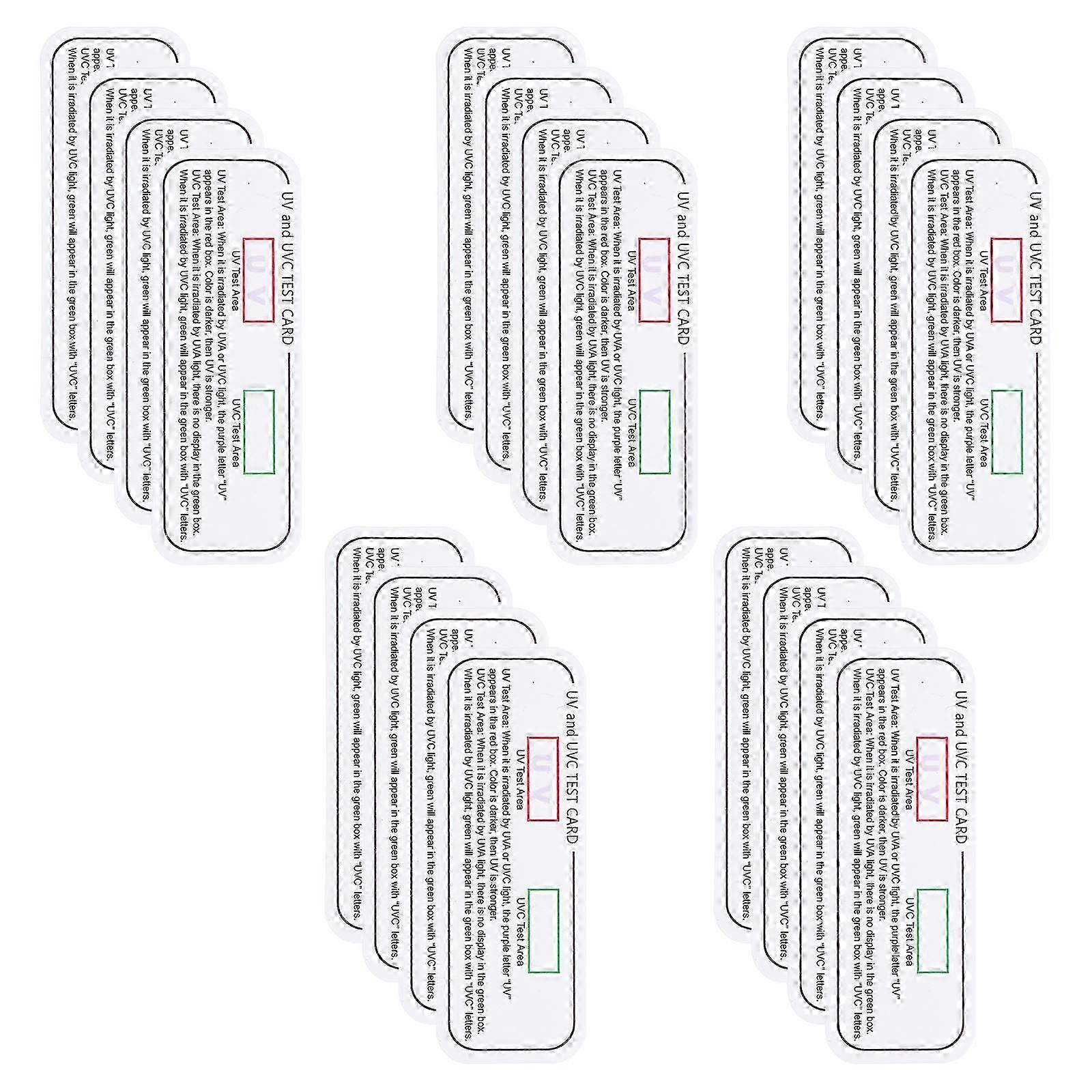20Pcs Uv Testing Cards for Testing with Uva and Indicator