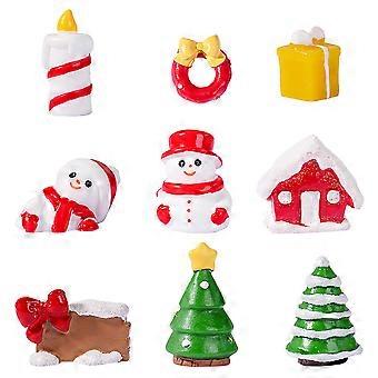 9Pcs miniatura estátuas de Natal mini estatuetas de tema de Natal miniatura decorações de Natal