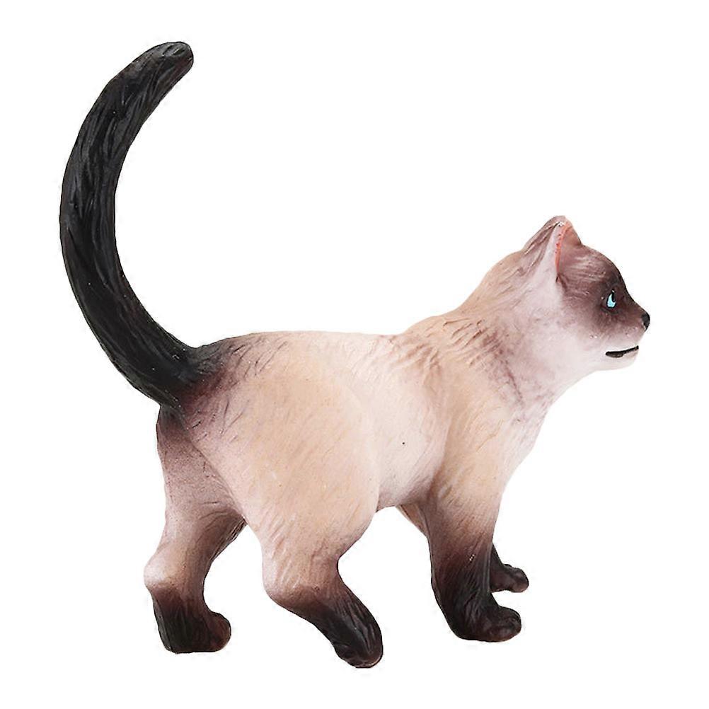 Plastic Siamese Cat Model Kid Educational Cat Model Siamese Cat Cognitive Model