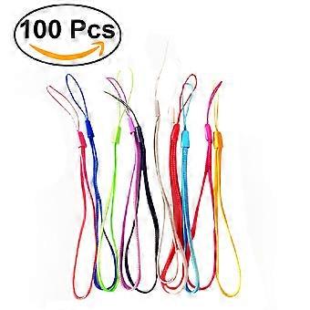 100pcs Colorful Hand Wrist Lanyard Strap String for USB Flash Drives Keys Keychains ID Name Tag Badge (Random Color)