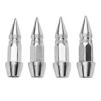 4 stks aluminiumlegering spike wiel band ventiel stam auto vrachtwagen lucht stofkappen covers zilver