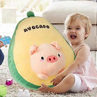 18 Zoll Avocado Plüsch Kissen Niedliches Schwein Kuscheltier Kawaii Squishy Anime Plüschtier Soft Hugging Body Kissen Obst Plüsch Spielzeug Geschenke für Kinder Jungen Mädchen