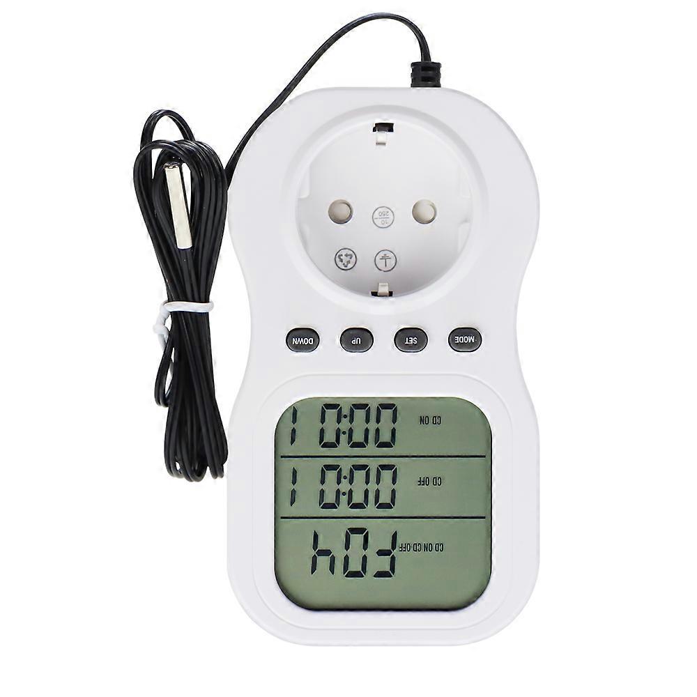 0~99H 59min Digital Thermostat 220V Timer Socket Outlet Temperature Controller Heating Cooling Switch With Sensor Probe