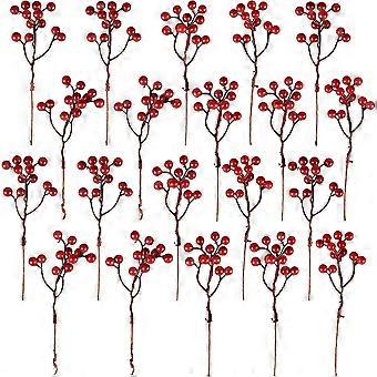 20 Pack Artificial Red Berry Stems für Weihnachten Baumschmuck Handwerk Hochzeit Ferienzeit Winter Dcor Home Decor