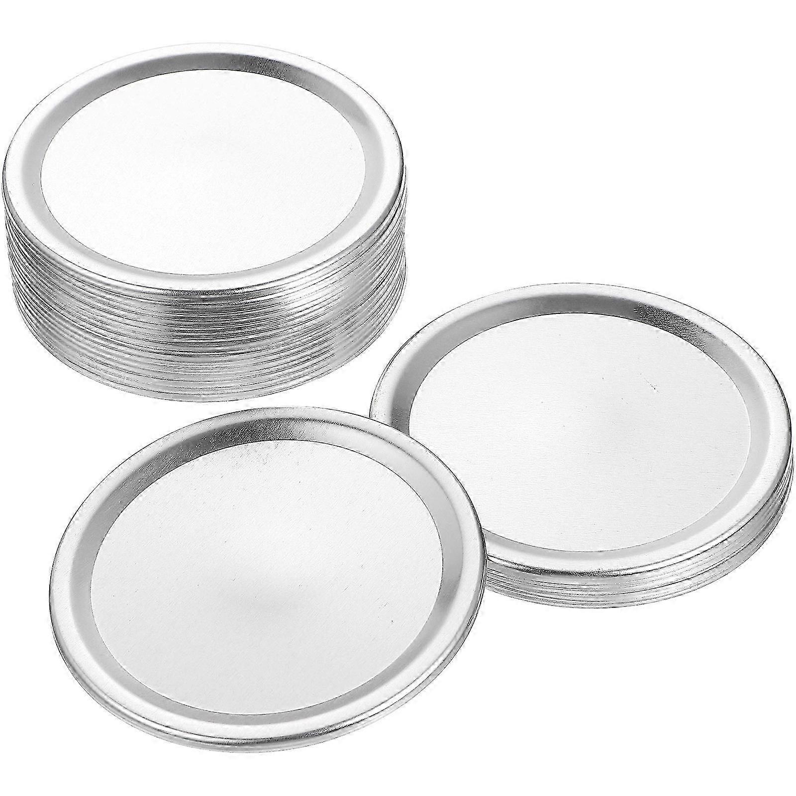 Sealing Metal Caps for Jars Split-Type Leak Proof 24Pcs Pack Silver