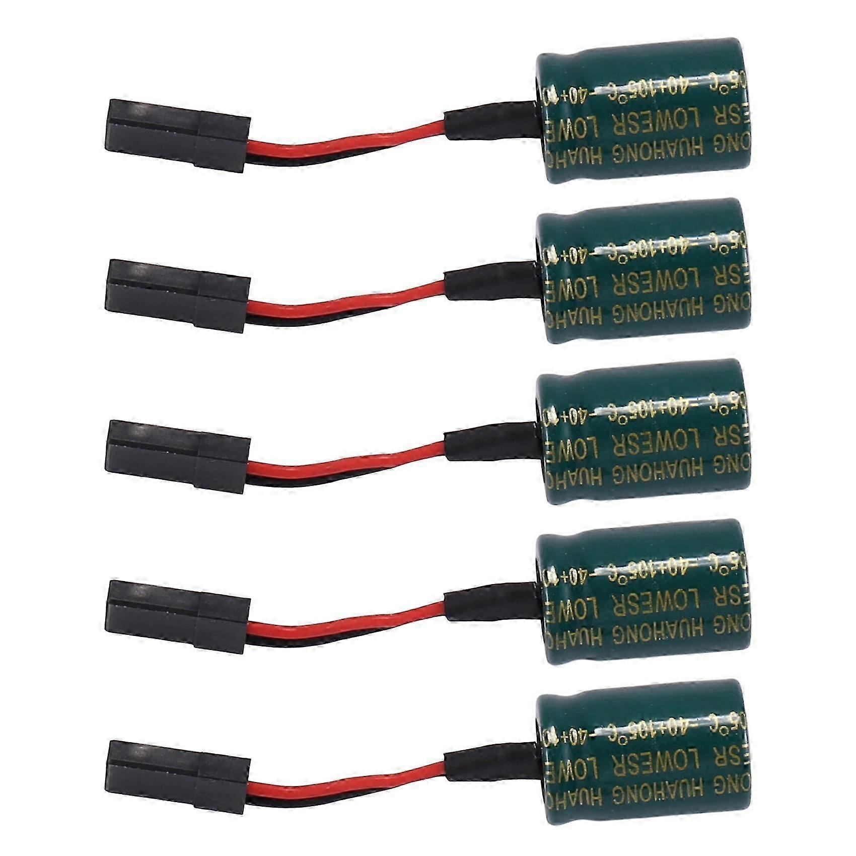5Pcs 3300UF 16V Voltage Protector A3 Flight Control Receiver Large Capacitor Protector with Plug for