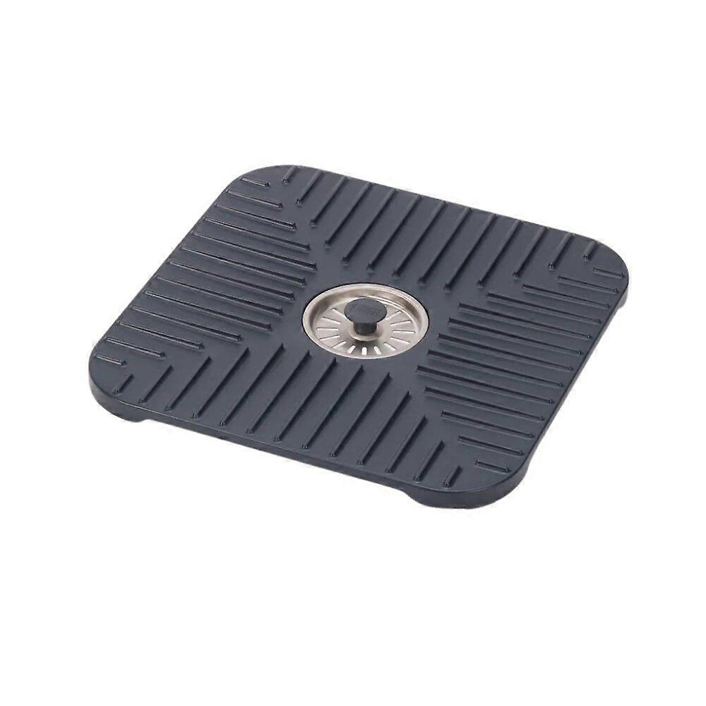Grey Sink Protector Non Slip Base and Removable Drain Cover