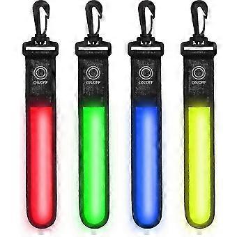 4pcs Led Ceinture Réfléchissante, Lumineux Réfléchissant Alerte de Sécurité Sangle à Main Sports Sécurité Réfléchissante Pendentif