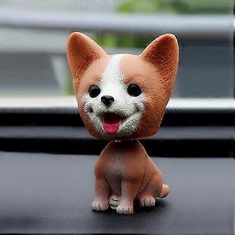 Corgi Bobblehead Car Dashboard Dog Ornament with Realistic Design and Gentle Bobble Motion Gift Decor