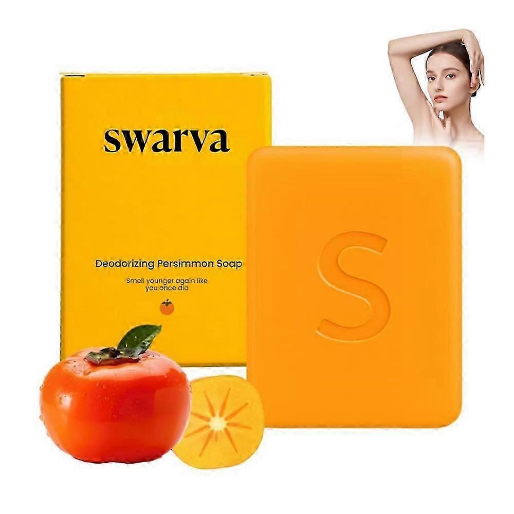 1 à 3 pains de savon Swarva au kaki, déodorant corporel anti-odeurs pour hommes et femmes HheJ11