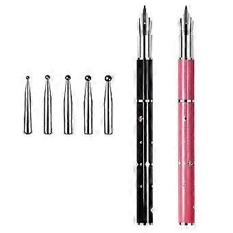 Nail Art Pen Kit Fine Painting Professional Manicure Tool Set 6Pcs Pink