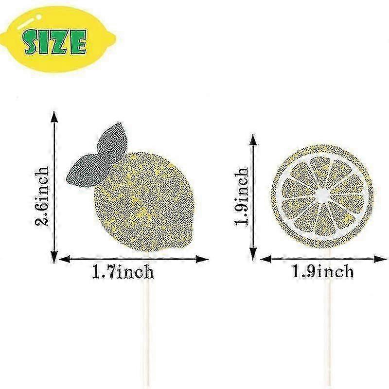 12pcs Creative Lemon Cake Inserts Party Cake Inserts Birthday Cake Inserts
