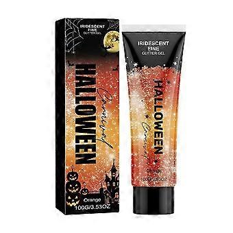 Halloween Glitzergel, orangefarbenes Schimmer-Make-up