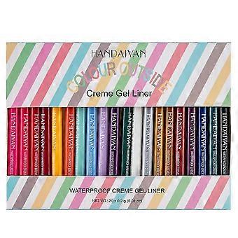 Waterproof Eye Liner, Shadow Pencil Set 20, Colors Natural Matte Long Lasting Easy Apply Colored Retractable Makeup Liners for Women