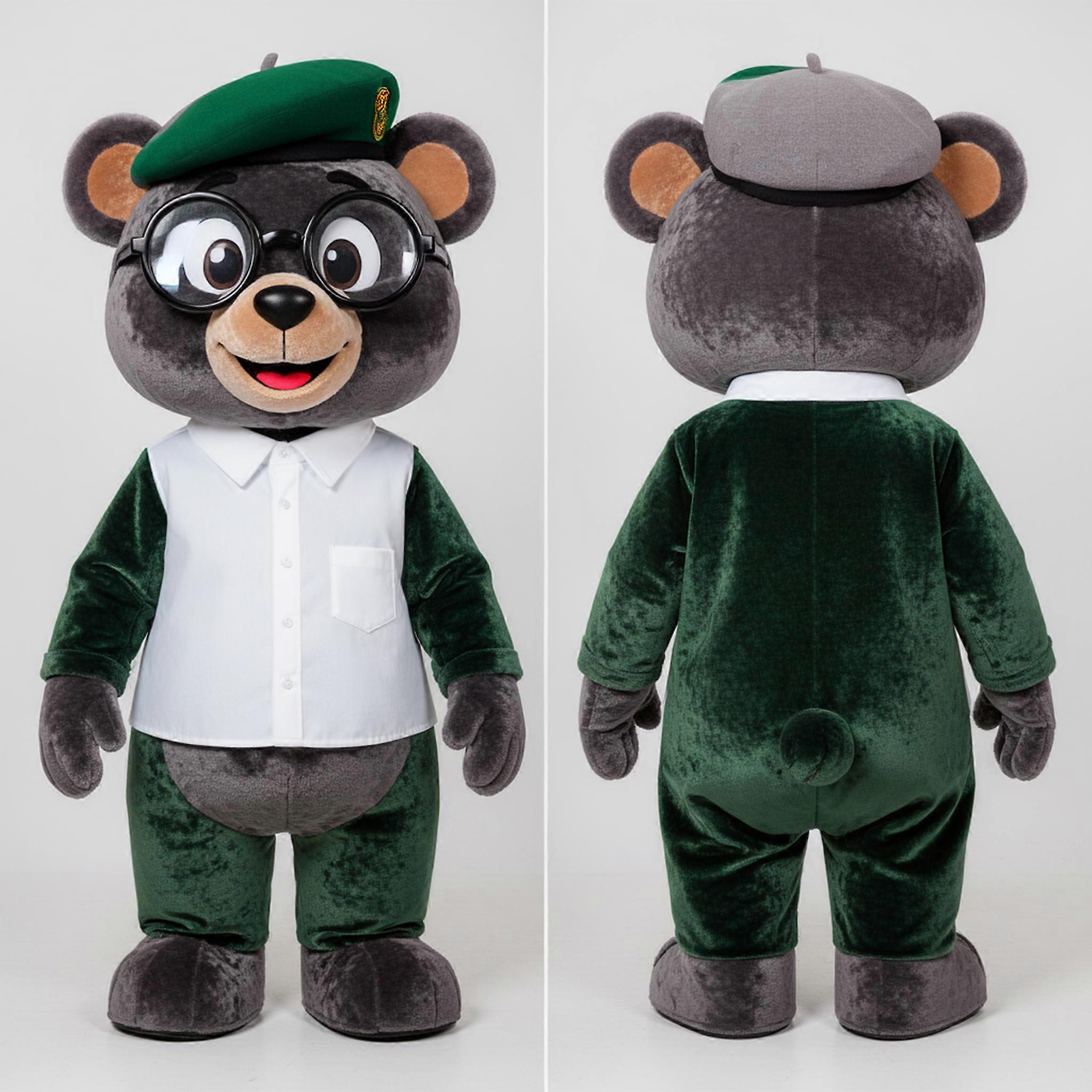 MASTICOT Forest Green Broad Shouldered Green Beret Mascot