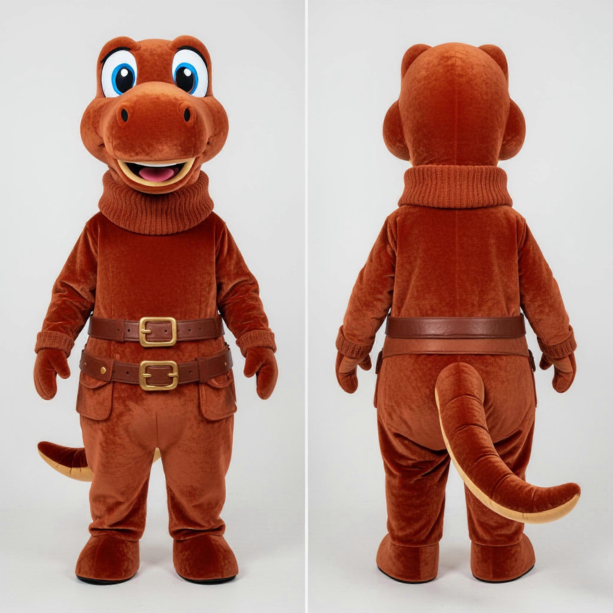 MASTICOT Rust Colored Velvety Diplodocus Mascot