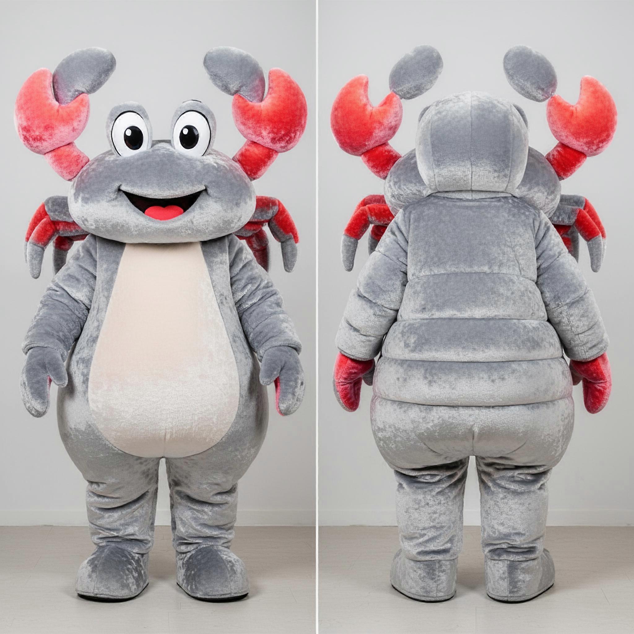 MASTICOT Silver Plush Crab Mascot