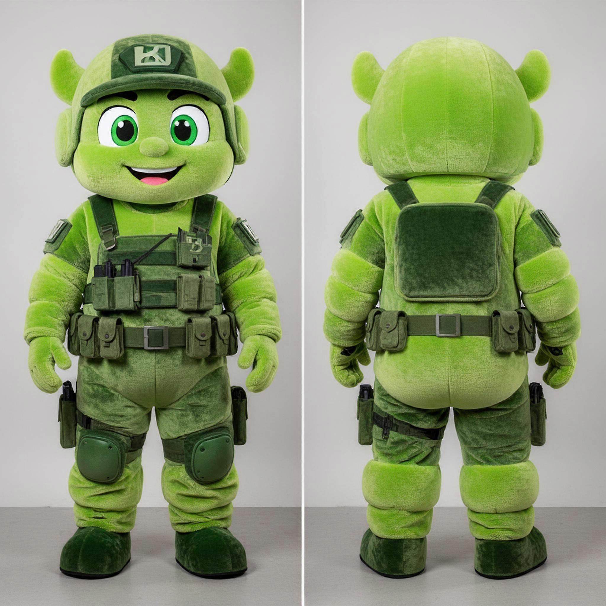 MASTICOT Lime Green Brave Commando Mascot
