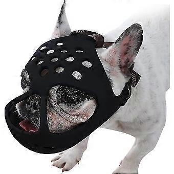 Kurze Schnauze Hund Maulkorb, weiches Silikon verstellbare atmungsaktive Bulldogge Maulkorb für französische Bulldogge Shih Tzu und Mops für beißendes Kautraining