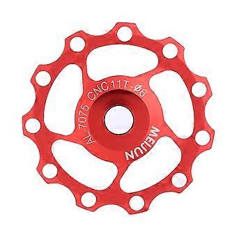 Aluminium Racefiets Fiets Katrol Jockey Wiel Bering Derailleur Fiets Gids Rolschijf (rood, 11T)
