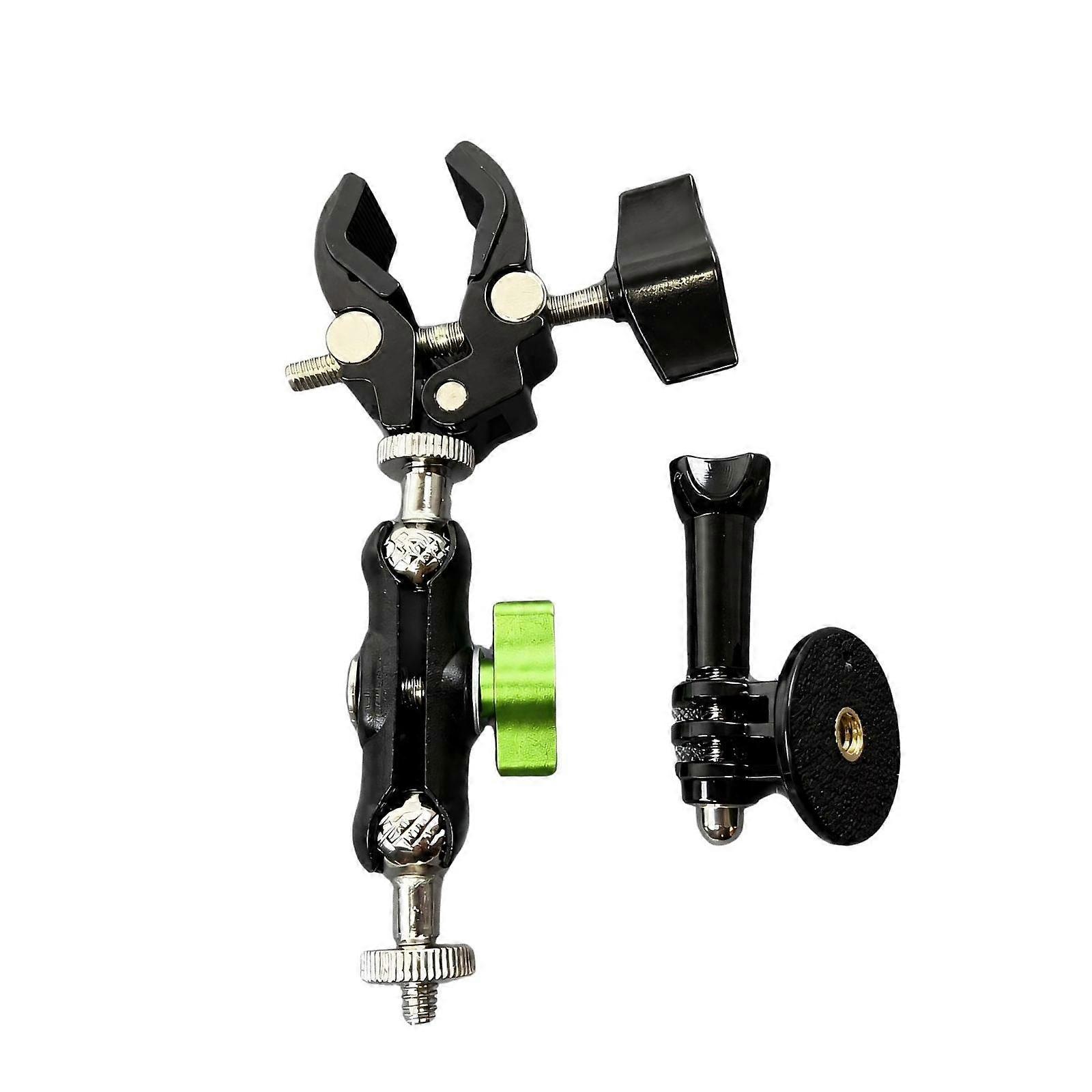 Bike Camera Clamp Mount with Screw-Adjusted Round-Tube Jaw and 360Degree Rotating Ballhead for Flexible Shoot Angles  140mm