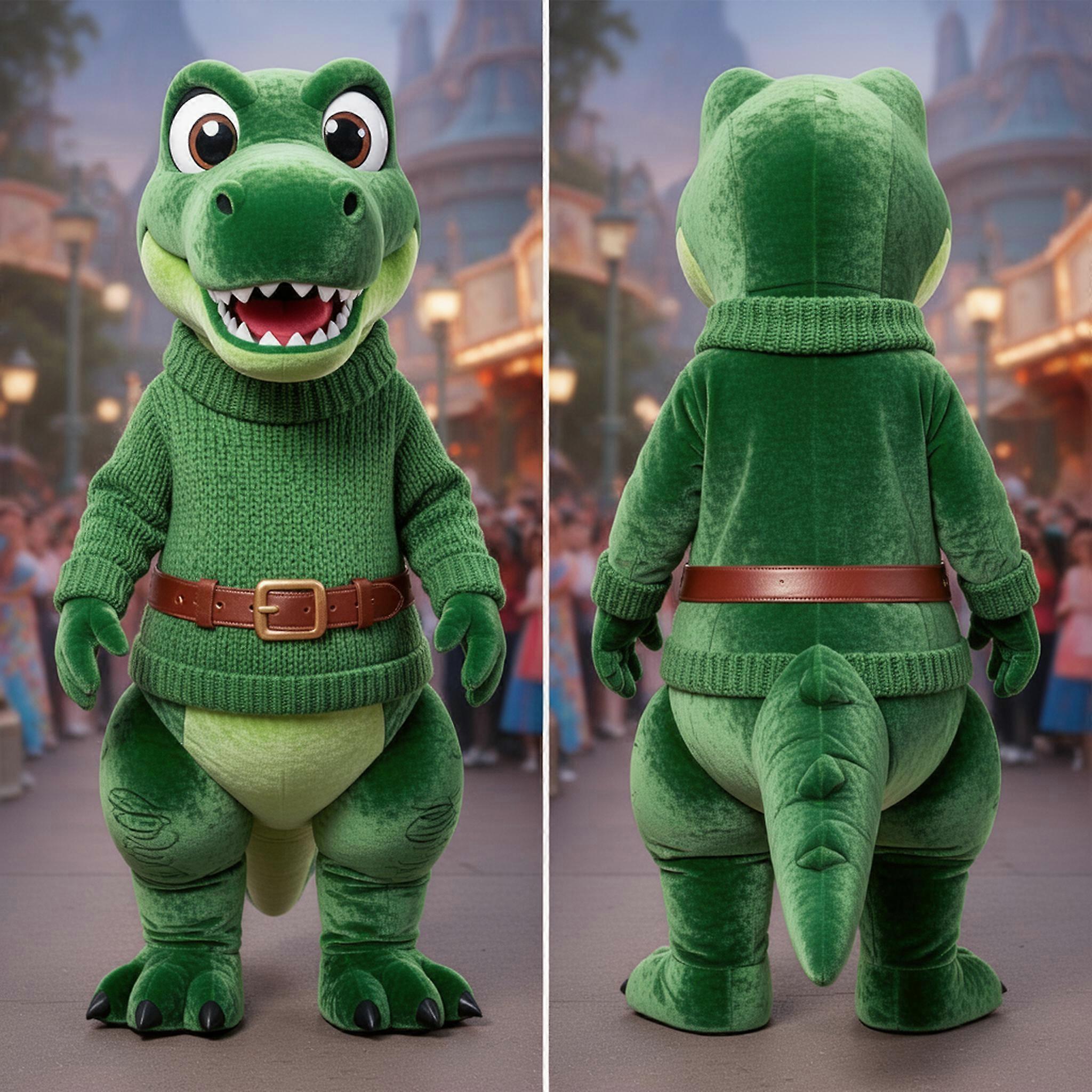 MASTICOT Emerald Green Broad Shouldered T Rex Mascot