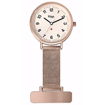 Hipp nurse watch for Women Analog Quartz with Stainless Steel Bracelet in Gold Washed H30006