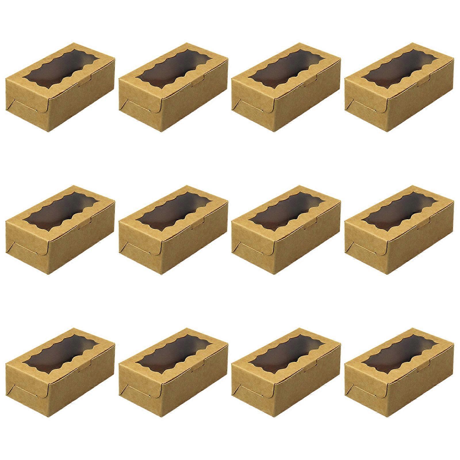 12-Piece Cake Boxes With Clear Windows For Storage And Presentation