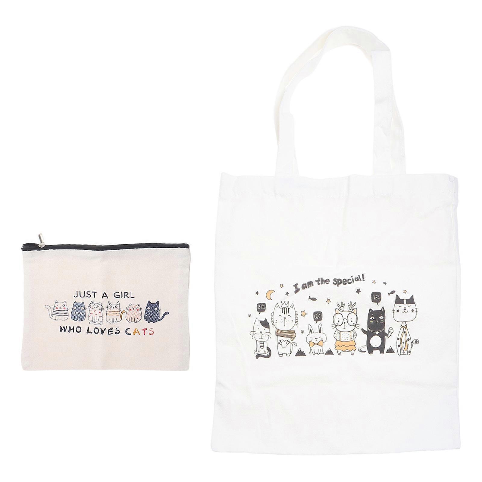 Foldable Reusable Cat-Themed Tote Bag