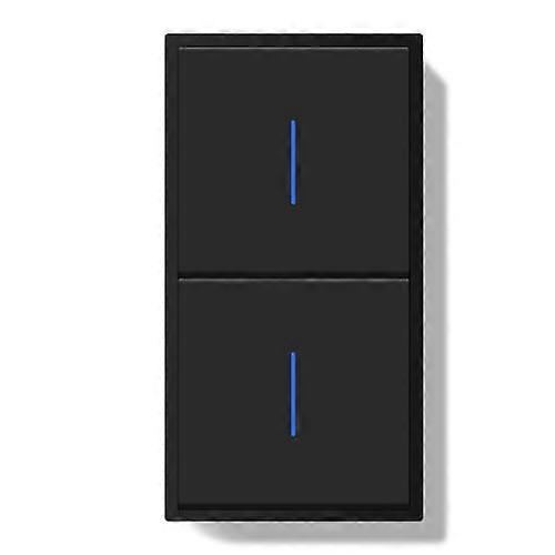 Smart Light Switch Black Double Wall Switch Socket Combo with LED Night Indicator and Fast Installation