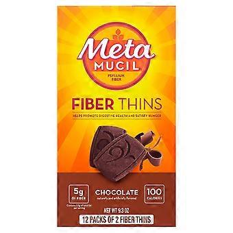 Metamucil Fiber Thins Psyllium Husk Fiber Snack Chocolate 24 Count