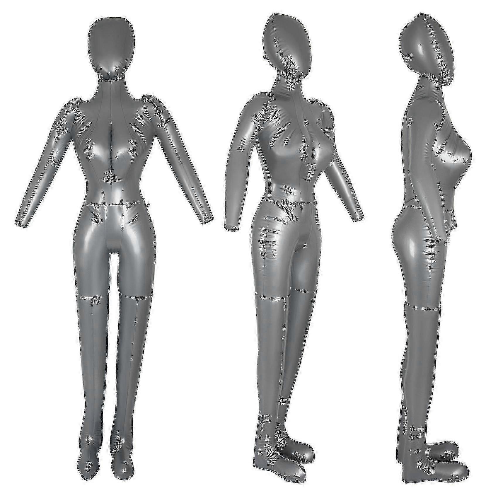 Full-Body Inflatable Silver Mannequin