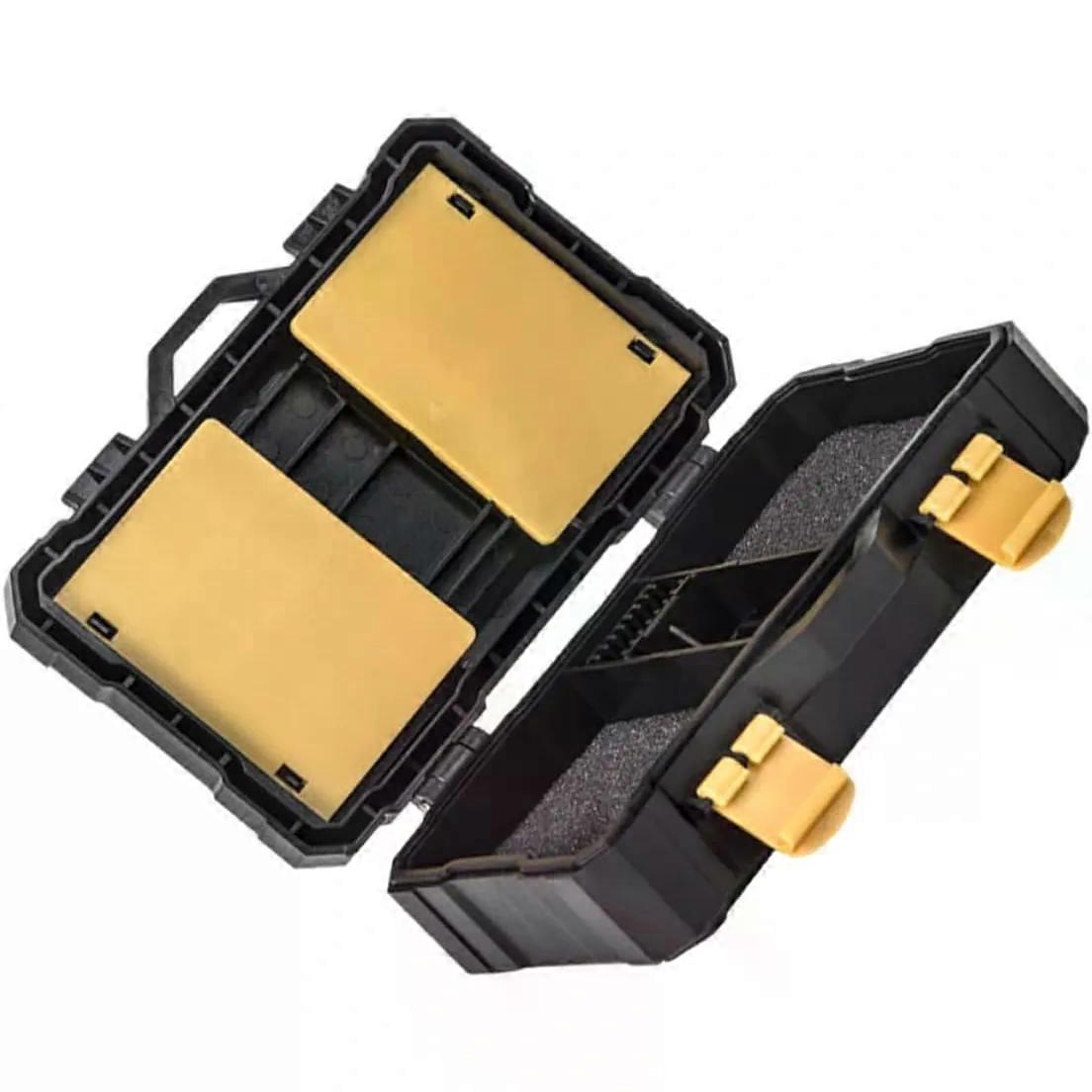 Portable Camera Battery Storage Case for Cards, Black Plastic