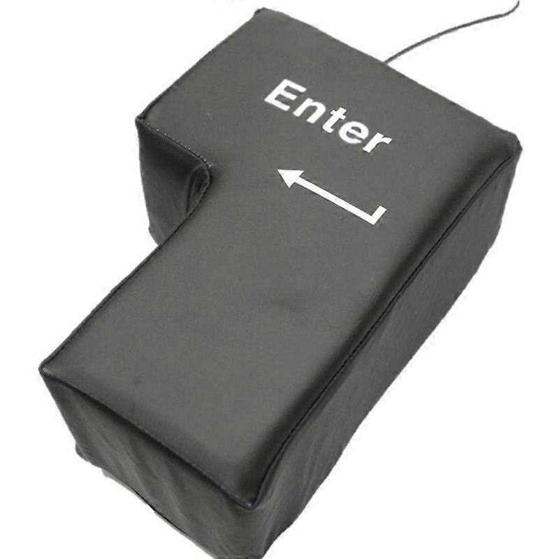 Creative USB Enter Key Replacement Pillow - Big Button Stress Reliever for Computer