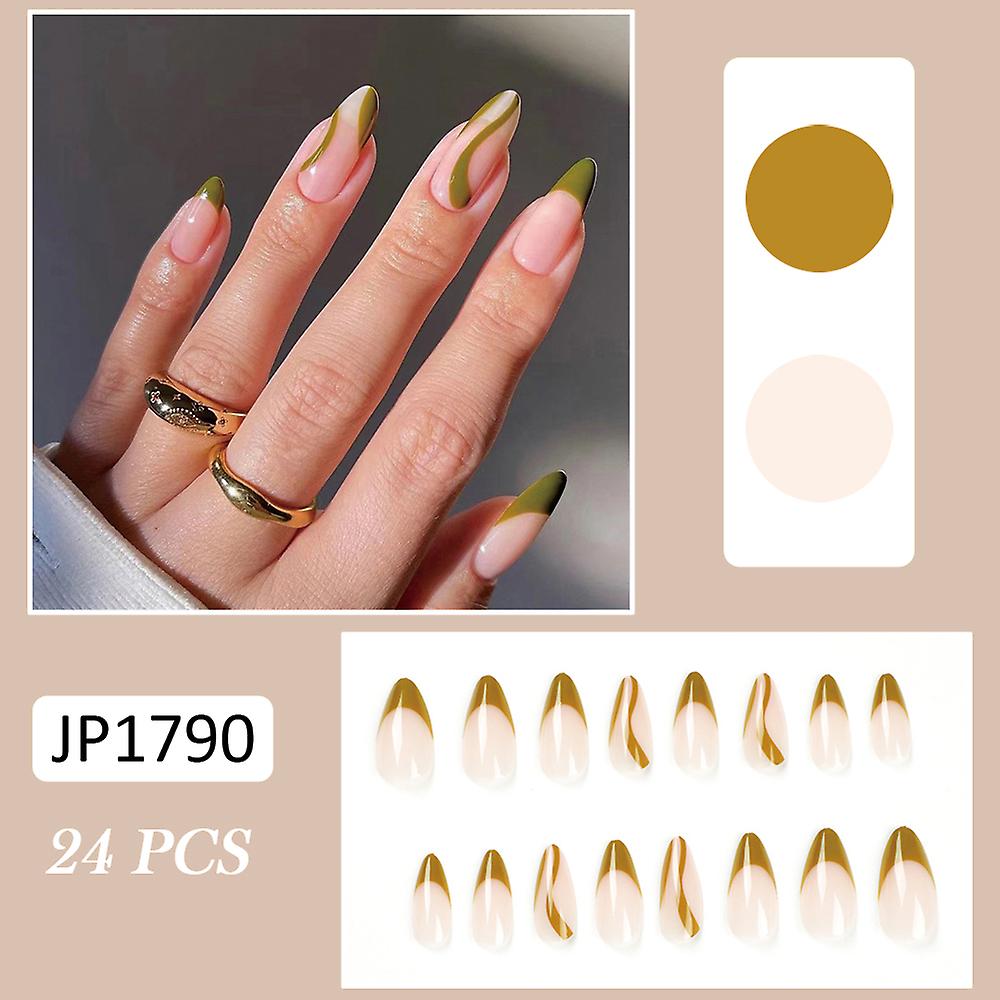 24pcs Glossy False Nails Fashion Manicure Patch False Nails