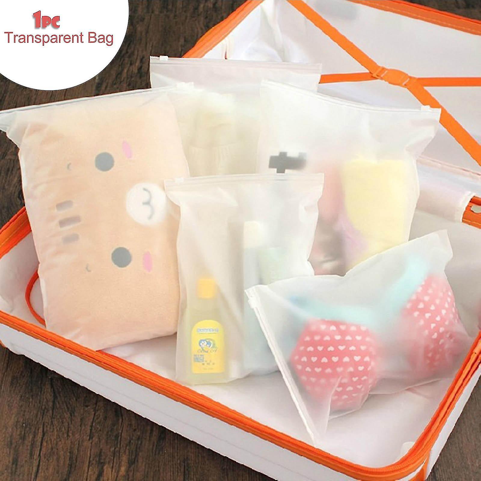 1pcs Translucent Zip Stora Bag Clothes Underwear Socks
