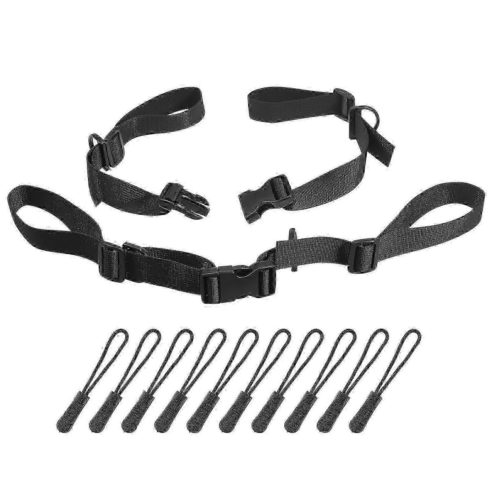 2 Packs Adjustable Backpack Chest Straps Sternum Straps Belts With 10pcs Zipper Pulls