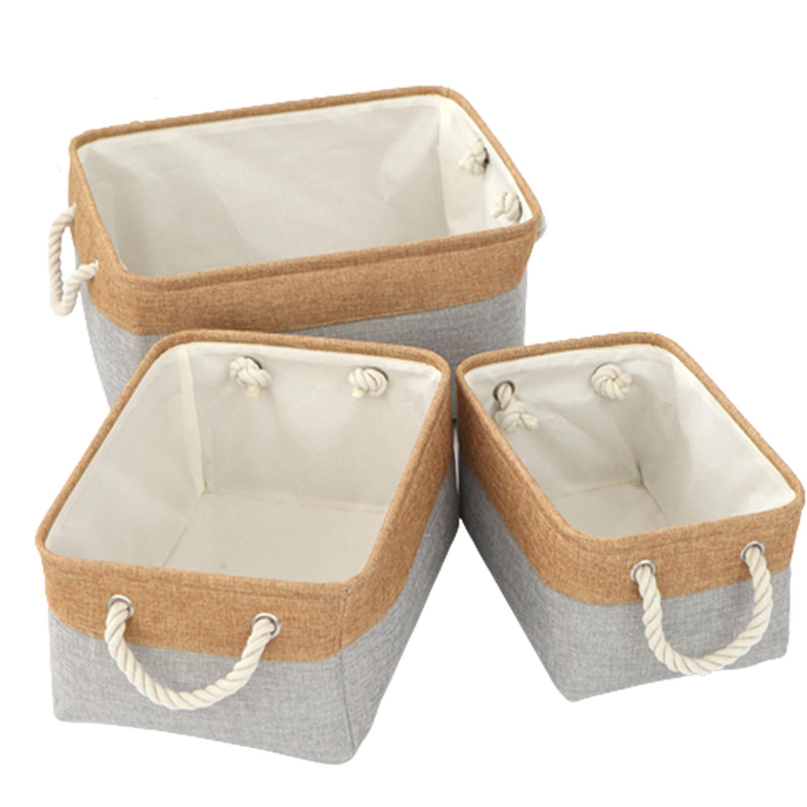 3pcs Foldable Clothes Storage Bins Heavy Duty Clothes Containers