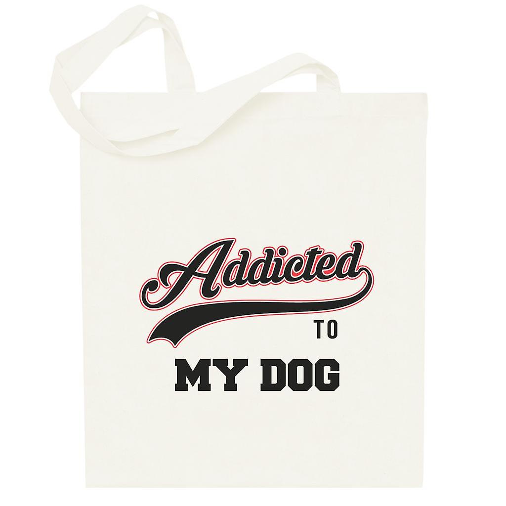 Varsity Addicted To My Dog Totebag