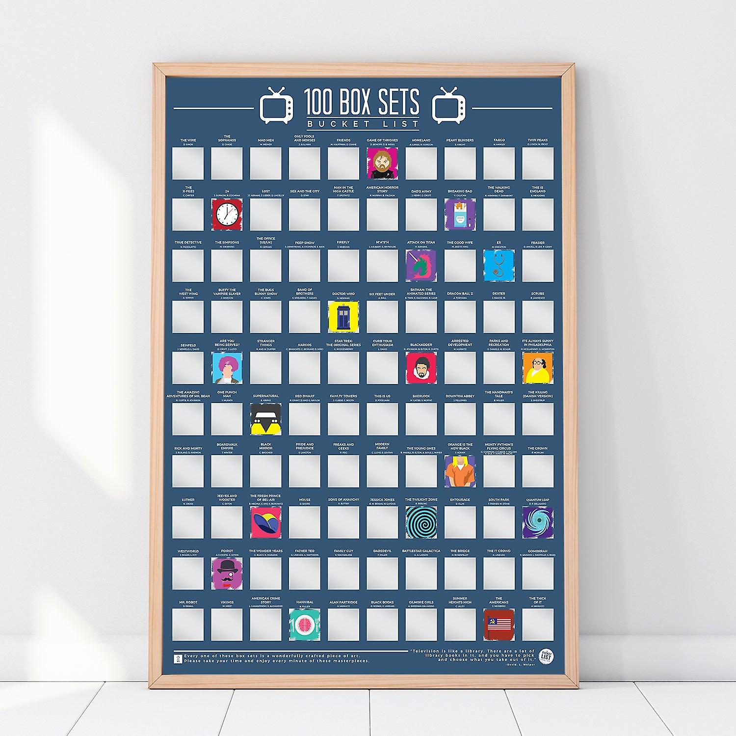 Skuffeliste Skrapeplakat - 100 bokssett