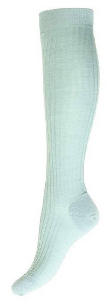 Pantherella Rose Merino Wool Over the Calf Socks - Duck Egg Blue