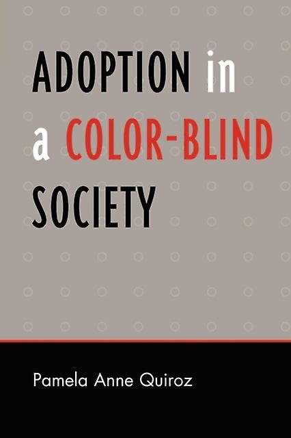 Adoption In A Colorblind Society by Pamela Anne Quiroz Paperback Book