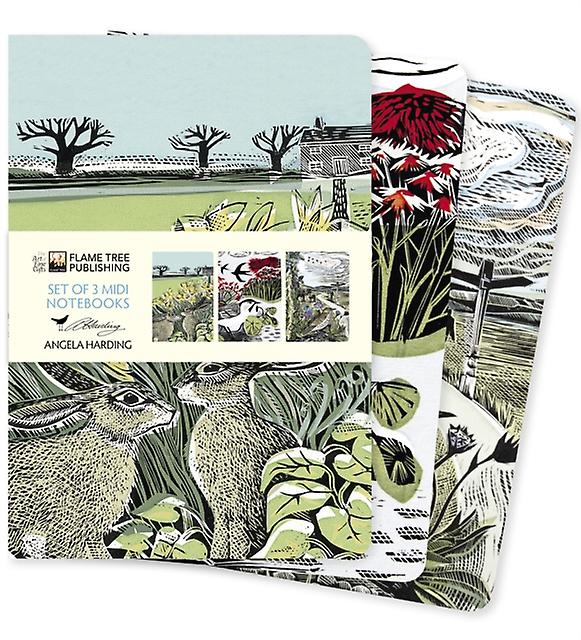 Angela Harding Landscapes Set Of 3 Midi Notebooks Paperback Book