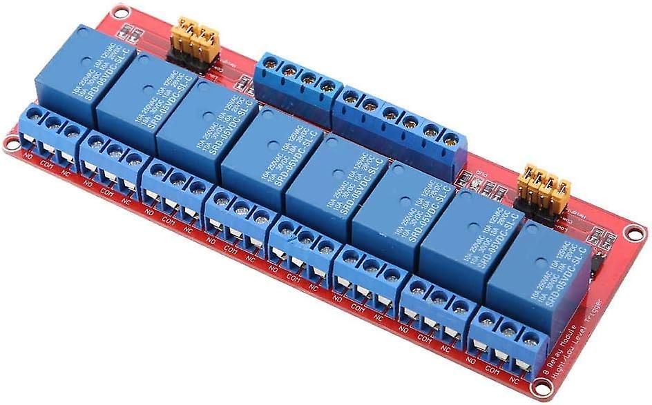 8 Channel Relay Module, Dc 12v Delay Relay Module Board Switch With Opto Isolation High Low Level Trigger(12v)