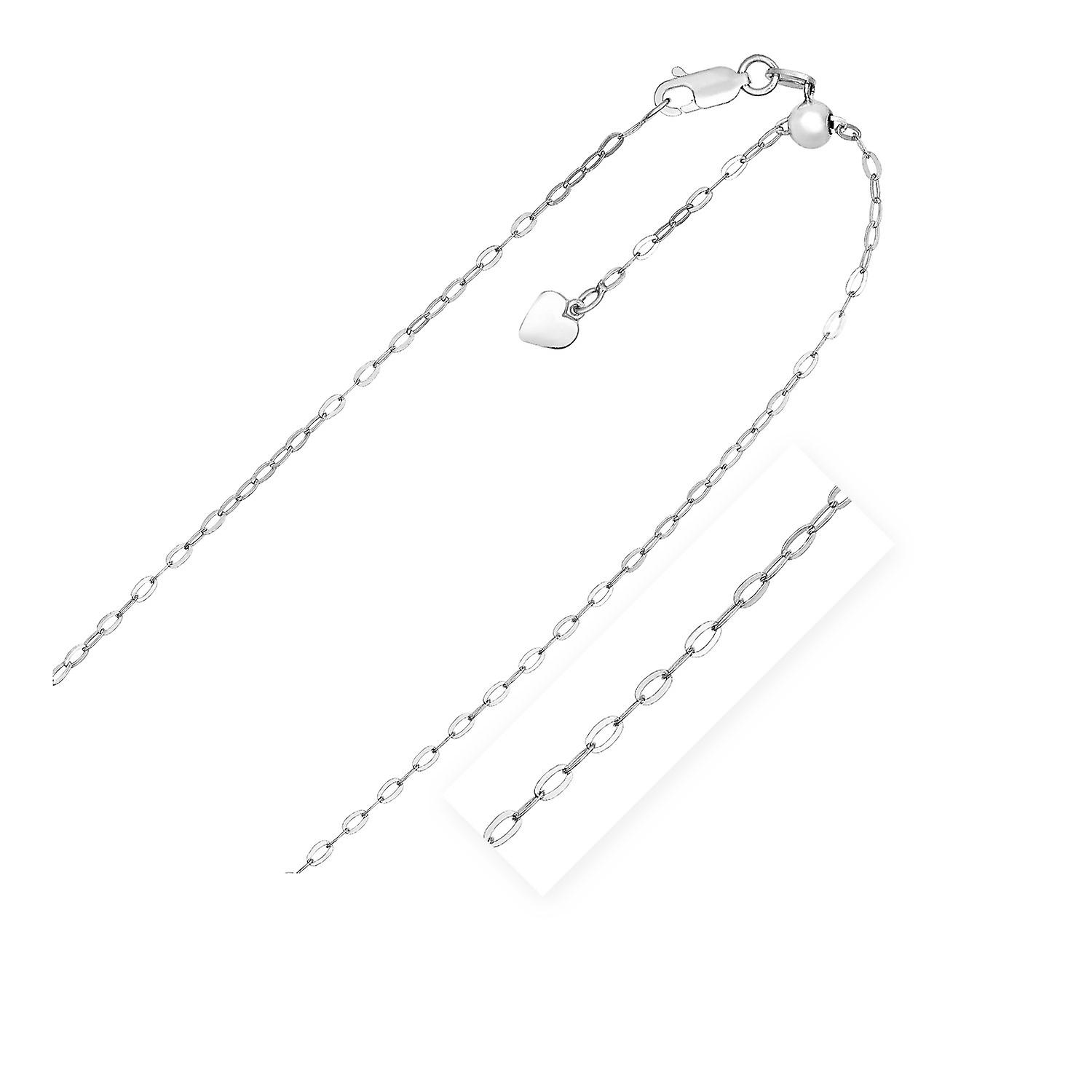 Sterling Silver 2.5 mm Adjustable Piatto Chain