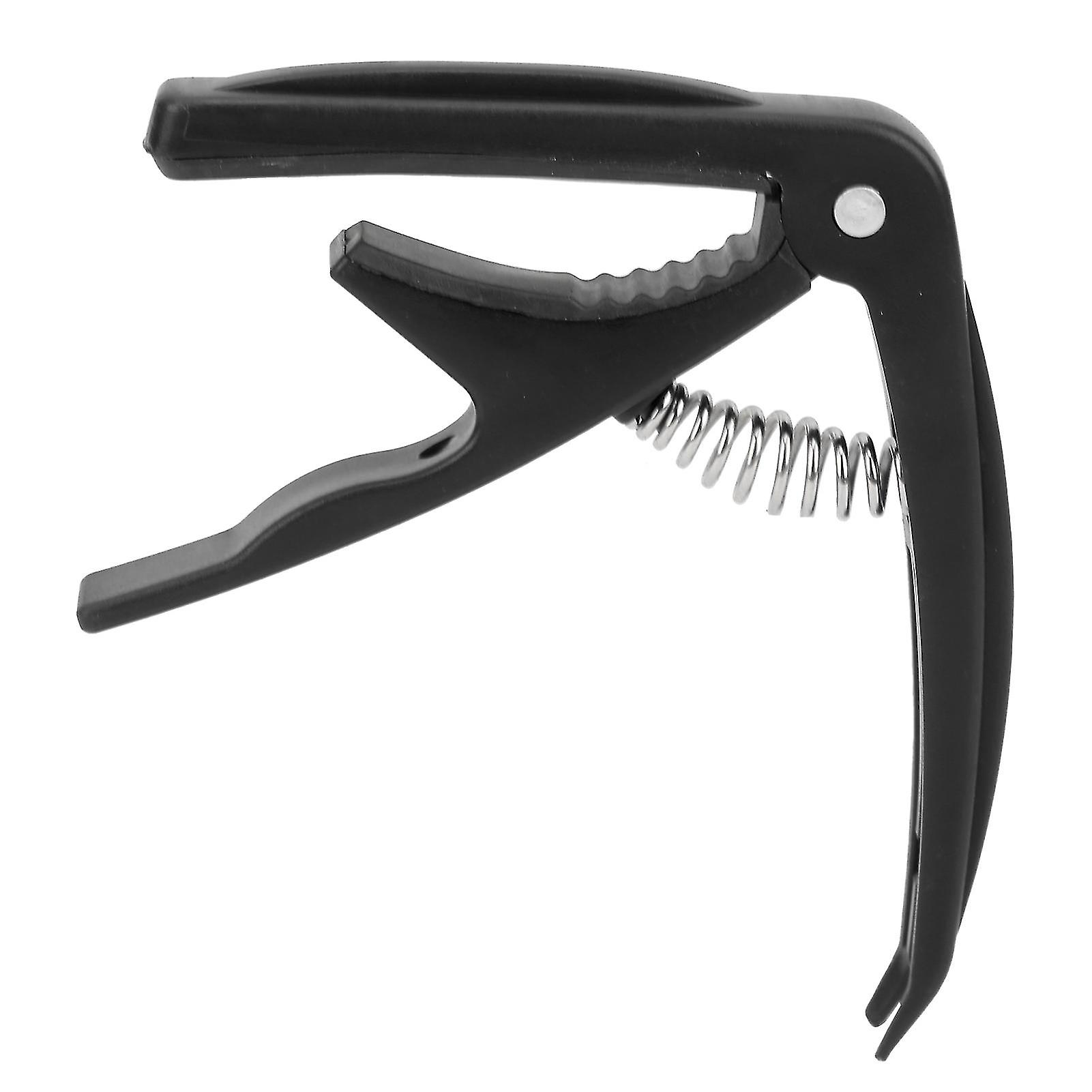 Guitar Capo with ABS Shell and Spring, Tuning Accessory for Stringed Instruments, Glossy Black